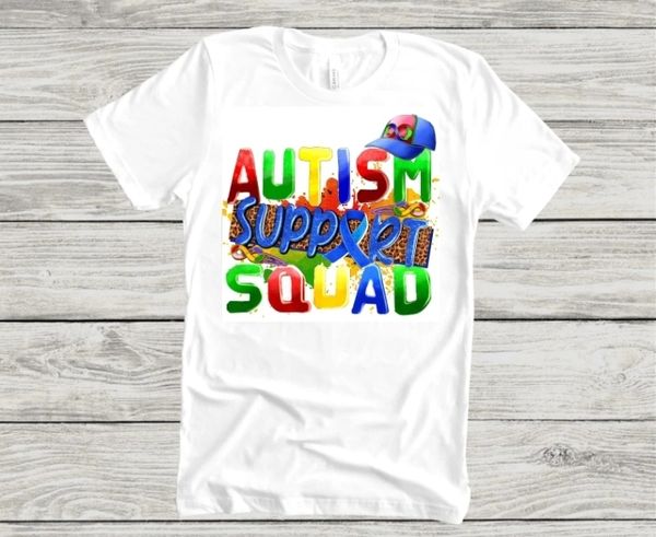 Adult Autism Support Squad-T-Shirt-White-Unisex