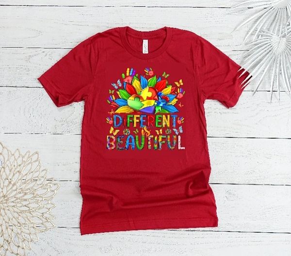 Adult Different is Beautiful-T-Shirt-Red-Unisex