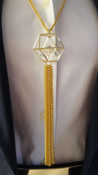 Caged Diamond Pendant