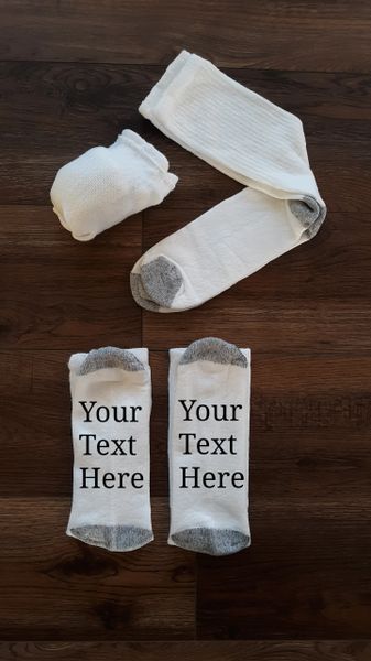 Your Text Here Socks-White