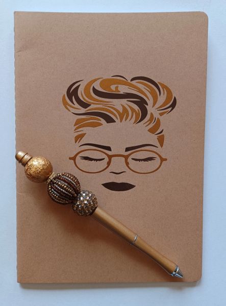 Gold and Brown Beaded Pen Set