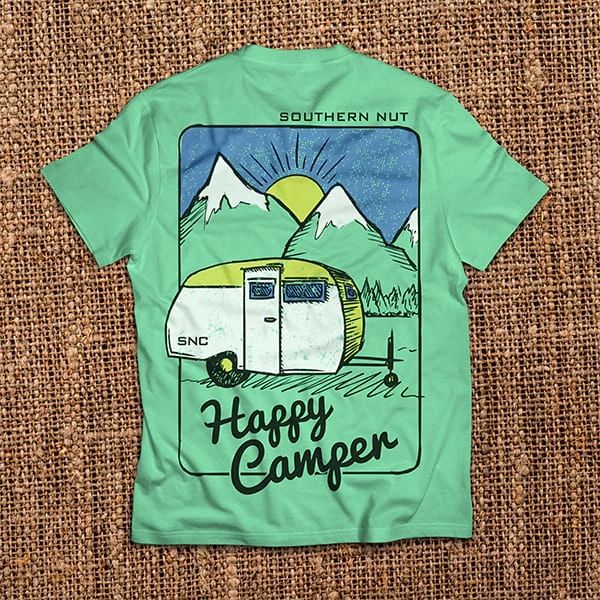 Happy Camper-Mint & Blue