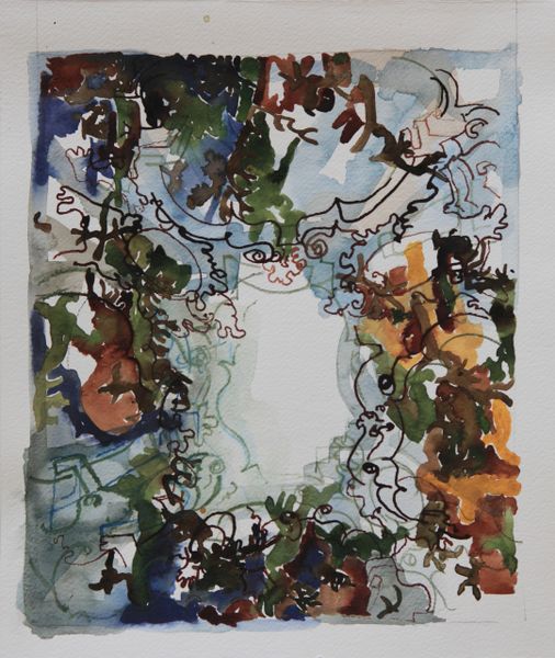 Camo Ceiling on paper- Framed- SOLD