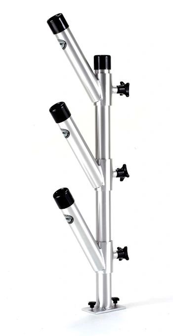 Vertical stack triple rod holder
