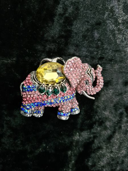 Beautiful Pink Elephant brooch