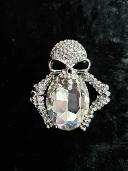 Alien skull brooch