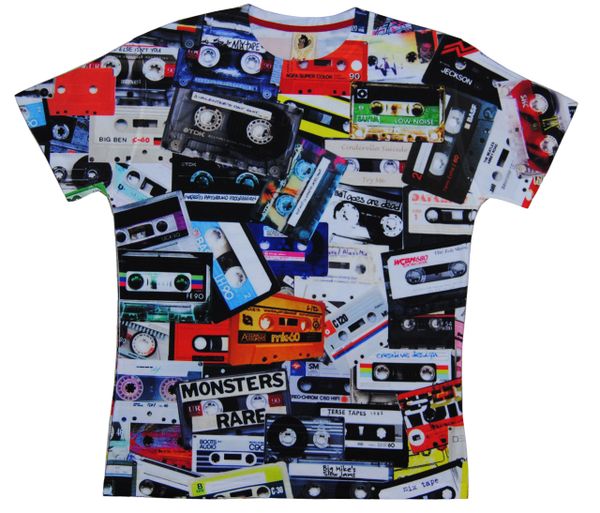 Men's cassettes printed T-shirt
