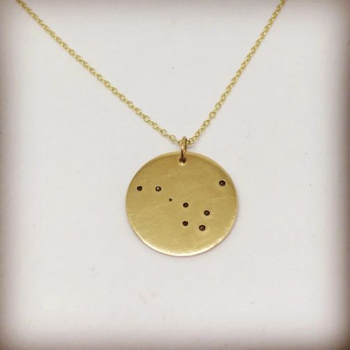Solid gold zodiac constellation necklace