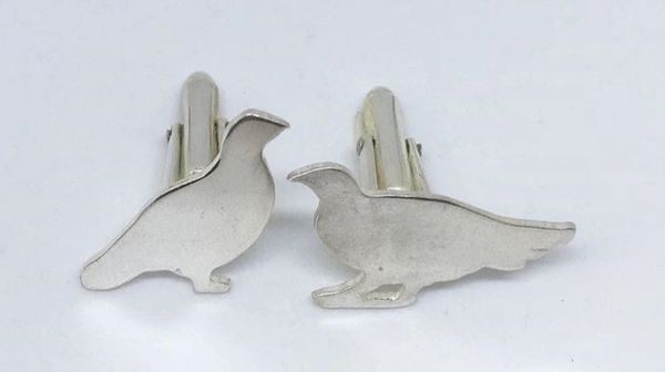 Silver Grouse cufflinks