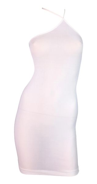 F/W 1997 Gucci by Tom Ford Sheer White Asymmetrical Halter Mini Dress