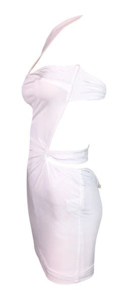 F/W 2004 Gucci by Tom Ford White Bodycon Cut-Out Mini Dress
