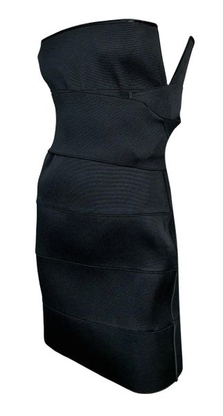 S/S 2001 Yves Saint Laurent Tom Ford Runway Black Bandage Wrap Mini Dress