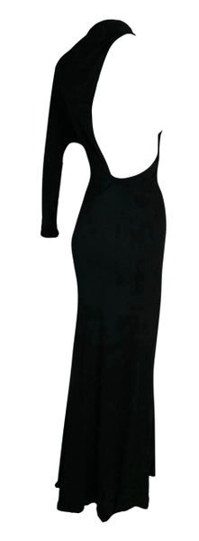 S/S 2000 Gucci by Tom Ford Runway Black Plunging One Arm Gown Dress