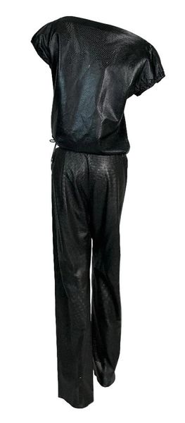 S/S 2000 Gucci Tom Ford Sheer Black Mesh Leather Baggy Top & Pant | My Haute Wardrobe