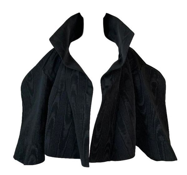 S/S 1995 John Galliano Runway Black Moire 'Misia Diva' Cropped Jacket