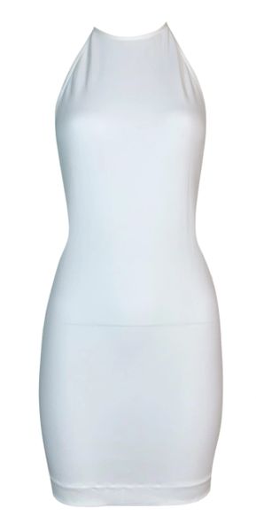 Vintage S/S 1998 Gucci by Tom Ford Semi-Sheer White Bodycon Mini Dress