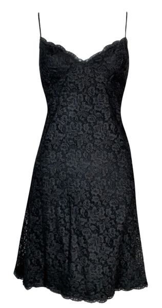 S/S 1998 Christian Dior by John Galliano Black Lace Mini Dress
