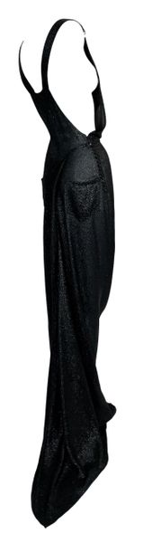 F/W 1999 Christian Dior John Galliano Runway Sheer Metallic Black Suspender Dress