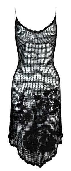 Vintage F/W 1997 Dolce & Gabbana Runway Sheer Black Knit Dress