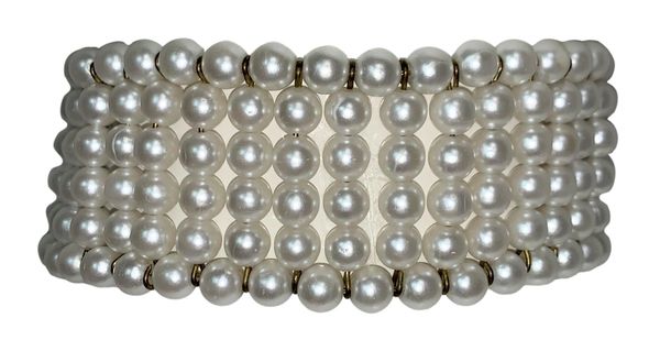 Vintage S/S 1993 Dolce & Gabbana Wide Pearl Choker Necklace