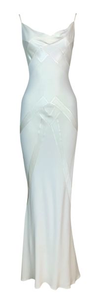 S/S 1998 Christian Dior by John Galliano Ivory Satin Gown Dress