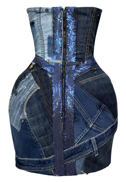 C. 2006 Atelier Versace Distressed Denim Chainmail Exaggerated | My ...