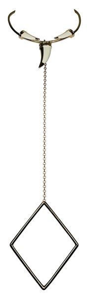 2000's Roberto Cavalli Huge Gold Horn Choker Necklace