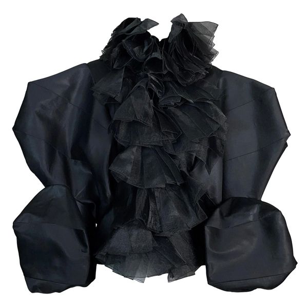 F/W 2003 Christian Dior John Galliano Runway Black Puffy Sleeve Classical Jacket