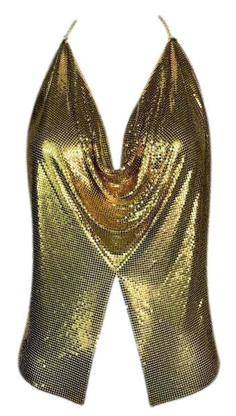 Vintage 1980's Gianni Versace Gold Metal Chainmail Backless Top