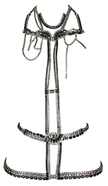 F/W 2009 Dsquared2 Crystal Chain Harness Body Jewelry Necklace