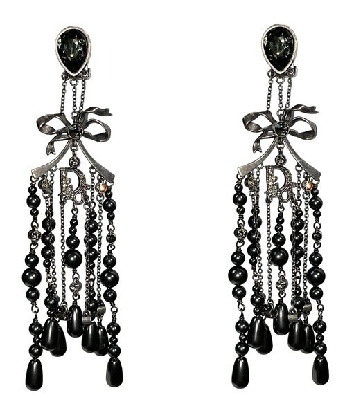 S/S 2007 Christian Dior John Galliano Haute Couture Runway Large Chandelier Bow Earrings