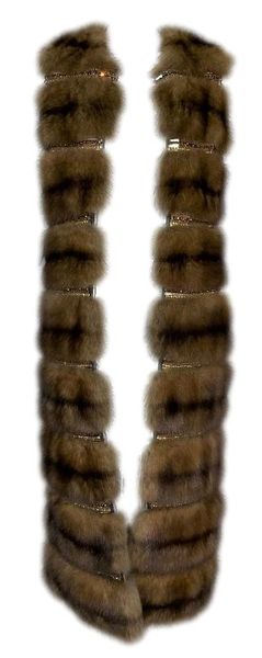 S/S 2007 Roberto Cavalli Runway Sable Fur Crystal Embellished Long Dress Vest