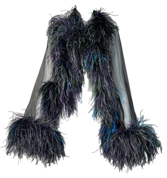 Vintage 1996 Gucci By Tom Ford Sheer Black Mesh & Feather Jacket | My Haute  Wardrobe