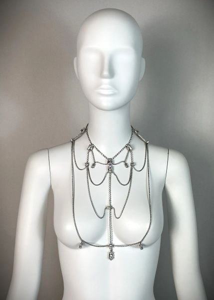 C. 1997 Christian Dior by John Galliano Silver Crystal Large Chest Necklace