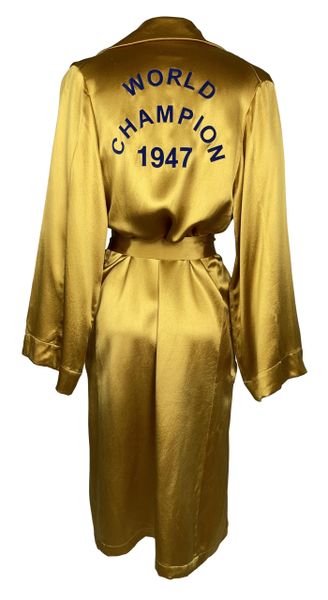 F/W 2001 Christian Dior by John Galliano Runway Gold Champion Boxer Silk Robe Dress