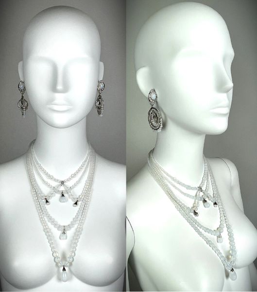 F/W 1999 Christian Dior by John Galliano Moonstone Necklace & Earrings Set