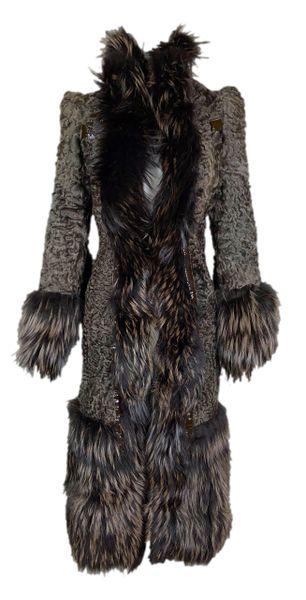 F/W 2005 Roberto Cavalli Persian Lamb & Fox Fur Long Coat