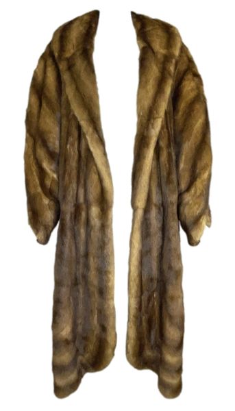 Vintage 1986 Fendi Kolinsky Sable Fur 30's Style Open Front Long Coat