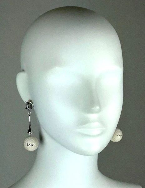 C. 2003 Christian Dior by John Galliano Golf Ball & Tee Long Dangle Earrings