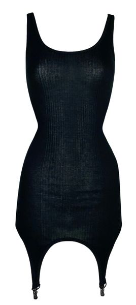 Vintage 1990's Jean Paul Gaultier Black Lingerie Style Mini Dress