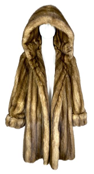 Vintage 1988 Gianfranfo Ferre Sobol Russian Golden Sable Fur Hooded Coat