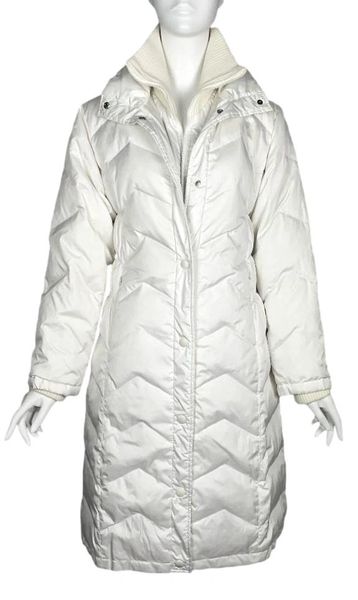 C. 2000 Alexander McQueen Ivory Down Puffer Long Coat Jacket