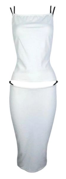 Vintage S/S 1998 Gucci by Tom Ford Runway White Bodycon Top & Skirt Set