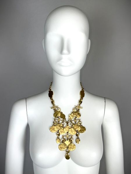 C. 2007 Christian Dior by John Galliano Egyptian Hammered Gold Large Necklace Bracelet & Anklet Set