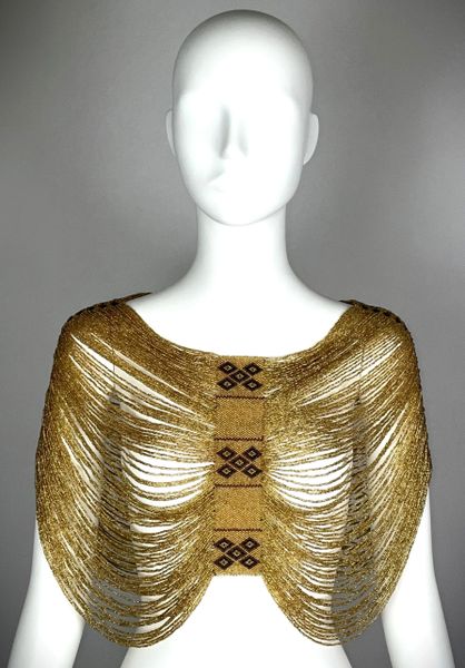 C. 1997 Christian Dior by John Galliano Attributed Gold Beaded Navajo Native American Top Necklace