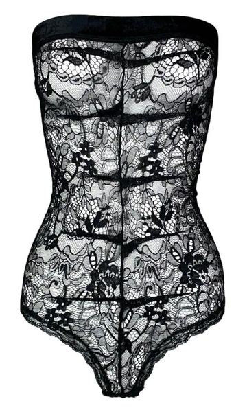 Sheer Mesh Strapless Corset Bodysuit