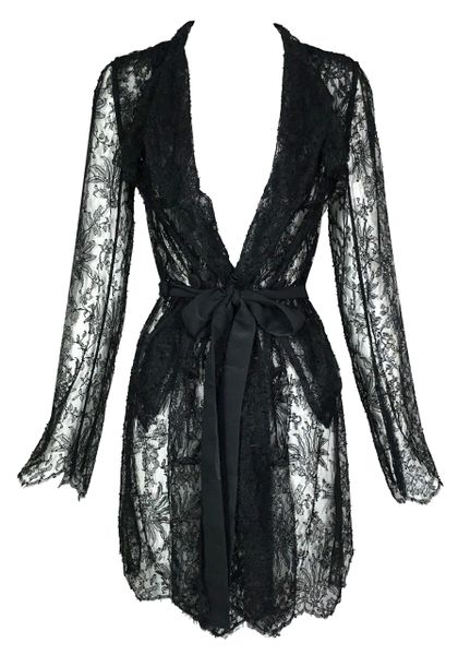 2000's Balenciaga by Nicolas Ghesquière Sheer Black Lace Dress Jacket