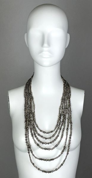 F/W 1997 Christian Dior by John Galliano Silver Beaded Layered Large Necklace