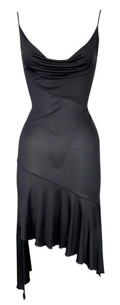S/S 2003 Christian Dior by John Galliano Sheer Black Jersey Silk Asymmetrical Backless Dress