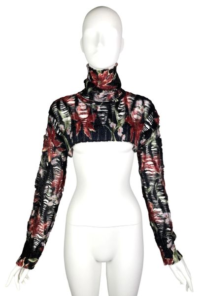 F/W 2000 Christian Dior by John Galliano Slashed Crop Top Sweater